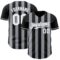 Custom Black White-Gray Classic Vertical Stripe Fluid Liquid Texture Authentic Baseball Jersey