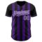 Custom Black Purple-White Classic Vertical Stripe Fluid Liquid Texture Authentic Baseball Jersey