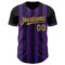 Custom Black Old Gold-Purple Classic Vertical Stripe Fluid Liquid Texture Authentic Baseball Jersey