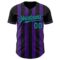 Custom Black Teal-Purple Classic Vertical Stripe Fluid Liquid Texture Authentic Baseball Jersey