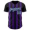 Custom Black Light Blue-Purple Classic Vertical Stripe Fluid Liquid Texture Authentic Baseball Jersey
