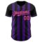Custom Black Pink-Purple Classic Vertical Stripe Fluid Liquid Texture Authentic Baseball Jersey