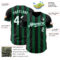 Custom Black White-Kelly Green Classic Vertical Stripe Fluid Liquid Texture Authentic Baseball Jersey