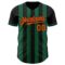 Custom Black Orange-Kelly Green Classic Vertical Stripe Fluid Liquid Texture Authentic Baseball Jersey