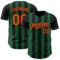Custom Black Orange-Kelly Green Classic Vertical Stripe Fluid Liquid Texture Authentic Baseball Jersey