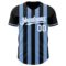 Custom Black White-Light Blue Classic Vertical Stripe Fluid Liquid Texture Authentic Baseball Jersey