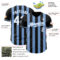 Custom Black White-Light Blue Classic Vertical Stripe Fluid Liquid Texture Authentic Baseball Jersey