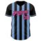 Custom Black Pink-Light Blue Classic Vertical Stripe Fluid Liquid Texture Authentic Baseball Jersey