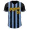 Custom Black Gold-Light Blue Classic Vertical Stripe Fluid Liquid Texture Authentic Baseball Jersey