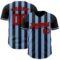 Custom Black Red-Light Blue Classic Vertical Stripe Fluid Liquid Texture Authentic Baseball Jersey