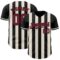 Custom Black Crimson-Cream Classic Vertical Stripe Fluid Liquid Texture Authentic Baseball Jersey