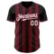 Custom Black White-Crimson Classic Vertical Stripe Fluid Liquid Texture Authentic Baseball Jersey