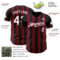 Custom Black White-Crimson Classic Vertical Stripe Fluid Liquid Texture Authentic Baseball Jersey