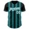 Custom Black White-Teal Classic Vertical Stripe Fluid Liquid Texture Authentic Baseball Jersey