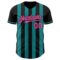 Custom Black Pink-Teal Classic Vertical Stripe Fluid Liquid Texture Authentic Baseball Jersey