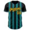 Custom Black Gold-Teal Classic Vertical Stripe Fluid Liquid Texture Authentic Baseball Jersey
