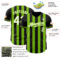 Custom Black White-Neon Green Classic Vertical Stripe Fluid Liquid Texture Authentic Baseball Jersey