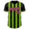Custom Black Pink-Neon Green Classic Vertical Stripe Fluid Liquid Texture Authentic Baseball Jersey