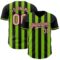 Custom Black Medium Pink-Neon Green Classic Vertical Stripe Fluid Liquid Texture Authentic Baseball Jersey