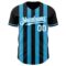 Custom Black White-Sky Blue Classic Vertical Stripe Fluid Liquid Texture Authentic Baseball Jersey
