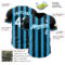 Custom Black White-Sky Blue Classic Vertical Stripe Fluid Liquid Texture Authentic Baseball Jersey