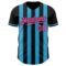 Custom Black Pink-Sky Blue Classic Vertical Stripe Fluid Liquid Texture Authentic Baseball Jersey