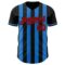 Custom Black Red-Electric Blue Classic Vertical Stripe Fluid Liquid Texture Authentic Baseball Jersey
