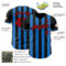 Custom Black Red-Electric Blue Classic Vertical Stripe Fluid Liquid Texture Authentic Baseball Jersey