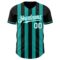 Custom Black White-Aqua Classic Vertical Stripe Fluid Liquid Texture Authentic Baseball Jersey