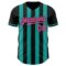 Custom Black Pink-Aqua Classic Vertical Stripe Fluid Liquid Texture Authentic Baseball Jersey