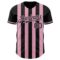 Custom Black-Light Pink Classic Vertical Stripe Fluid Liquid Texture Authentic Baseball Jersey