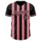 Custom Black-Medium Pink Classic Vertical Stripe Fluid Liquid Texture Authentic Baseball Jersey