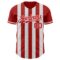 Custom Red-White Classic Vertical Stripe Fluid Liquid Texture Authentic Baseball Jersey