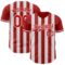 Custom Red-White Classic Vertical Stripe Fluid Liquid Texture Authentic Baseball Jersey