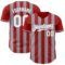 Custom Red White-Gray Classic Vertical Stripe Fluid Liquid Texture Authentic Baseball Jersey