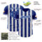 Custom Royal-White Classic Vertical Stripe Fluid Liquid Texture Authentic Baseball Jersey