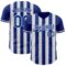 Custom Royal-White Classic Vertical Stripe Fluid Liquid Texture Authentic Baseball Jersey