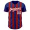 Custom Royal White-Red Classic Vertical Stripe Fluid Liquid Texture Authentic Baseball Jersey