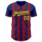 Custom Royal Yellow-Red Classic Vertical Stripe Fluid Liquid Texture Authentic Baseball Jersey