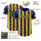Custom Royal-Yellow Classic Vertical Stripe Fluid Liquid Texture Authentic Baseball Jersey
