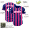 Custom Royal White-Pink Classic Vertical Stripe Fluid Liquid Texture Authentic Baseball Jersey