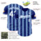 Custom Royal White-Light Blue Classic Vertical Stripe Fluid Liquid Texture Authentic Baseball Jersey