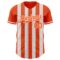 Custom Orange-White Classic Vertical Stripe Fluid Liquid Texture Authentic Baseball Jersey