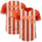 Custom Orange-White Classic Vertical Stripe Fluid Liquid Texture Authentic Baseball Jersey