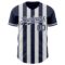 Custom Navy-White Classic Vertical Stripe Fluid Liquid Texture Authentic Baseball Jersey