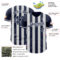 Custom Navy-White Classic Vertical Stripe Fluid Liquid Texture Authentic Baseball Jersey