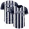 Custom Navy-White Classic Vertical Stripe Fluid Liquid Texture Authentic Baseball Jersey