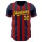 Custom Navy Gold-Red Classic Vertical Stripe Fluid Liquid Texture Authentic Baseball Jersey