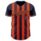 Custom Navy-Orange Classic Vertical Stripe Fluid Liquid Texture Authentic Baseball Jersey