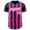 Custom Navy White-Pink Classic Vertical Stripe Fluid Liquid Texture Authentic Baseball Jersey